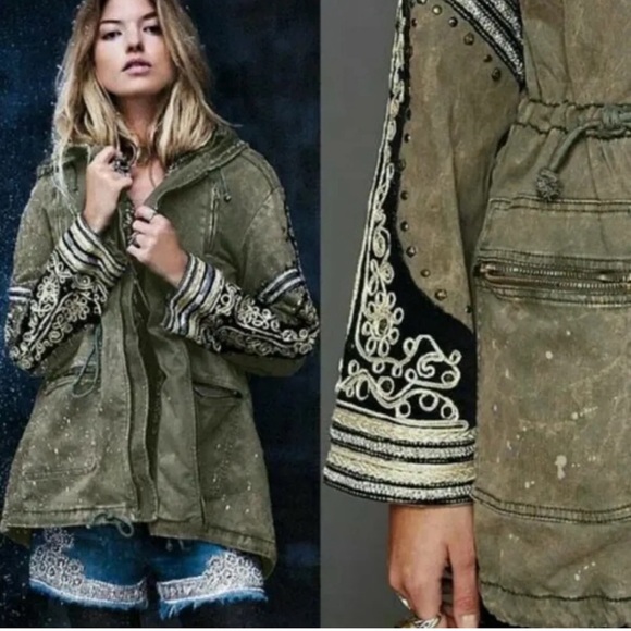 Free People Jackets & Blazers - Free People Golden Quills Military Parka